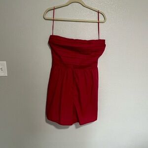 Abercrombie & Fitch Strapless Red Romper
